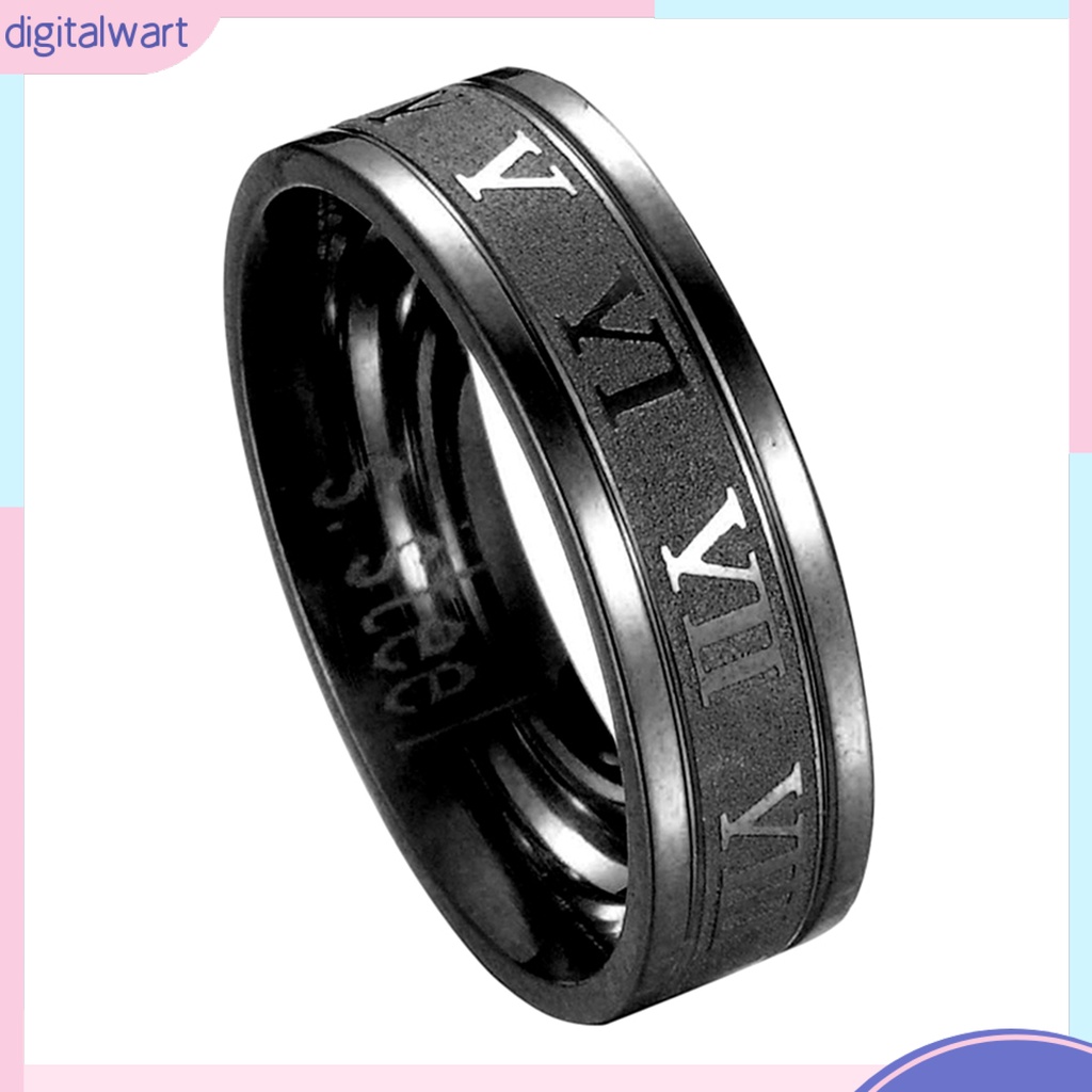 Nhẫn Thép Titan Khắc Chữ Số La Mã Độc Đáo