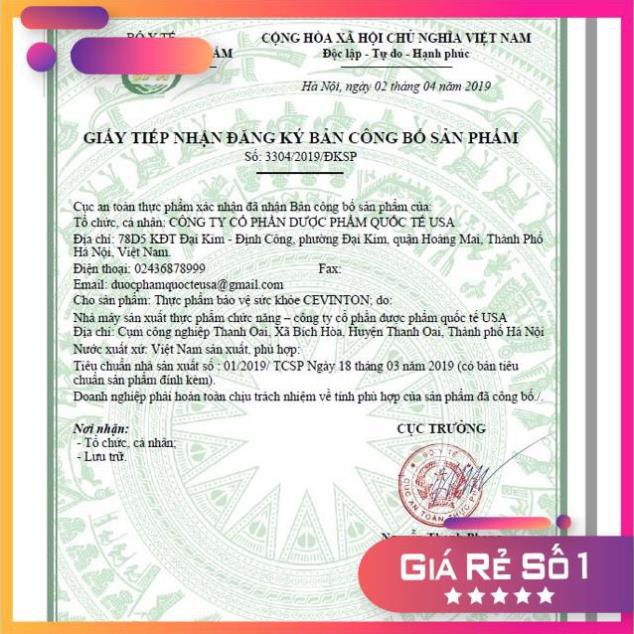 tpcn Hoạt huyết dưỡng não Cevinton 10 vỉ,  bổ sung dưỡng chất cho não, tăng cường lưu thông máu