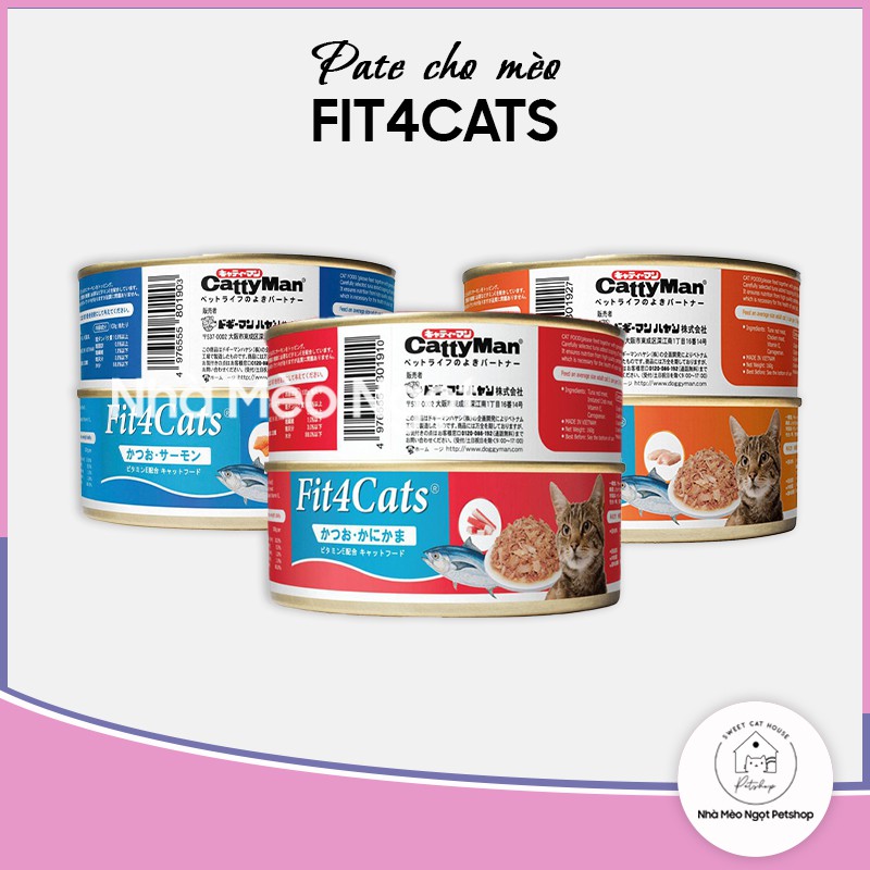 Pate Fit4Cat lon 160g Nhật Bản, cho mèo mọi lứa tuổi