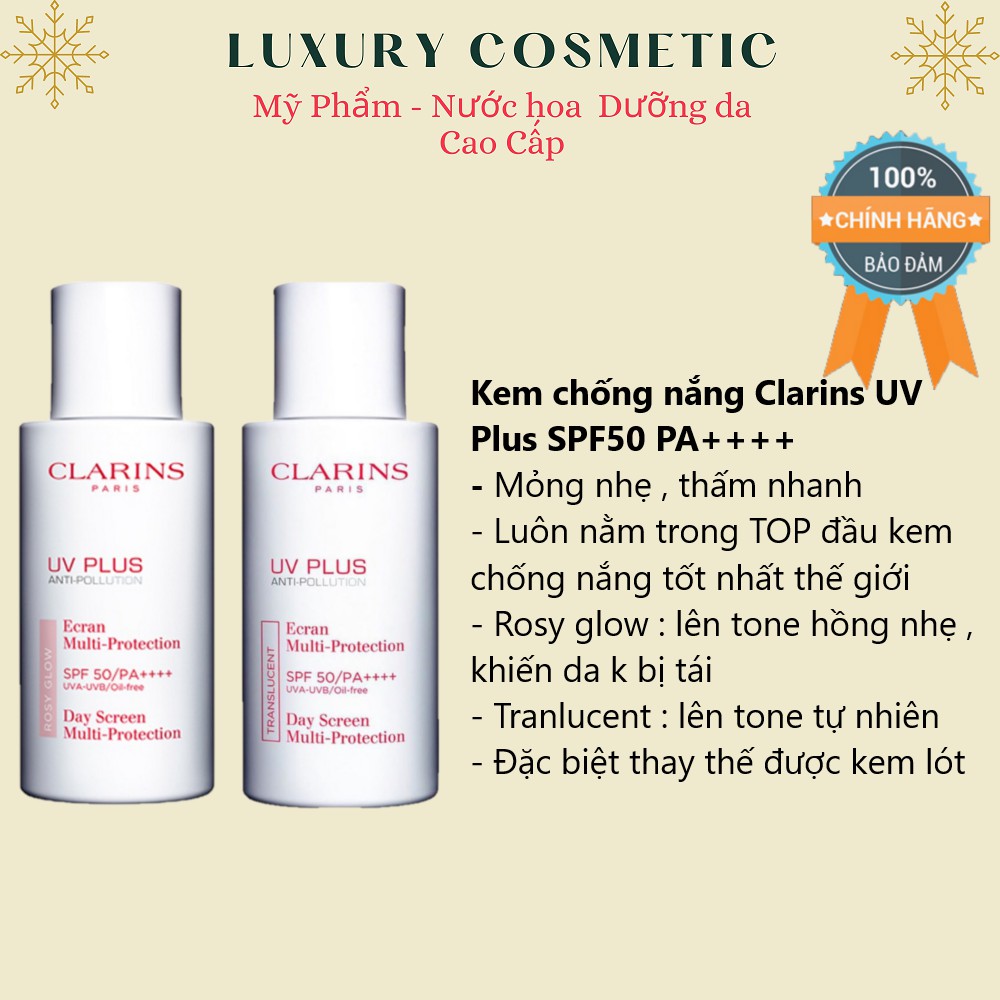 Kem chống nắng vật lý Clarins UV Plus SPF50 PA++++