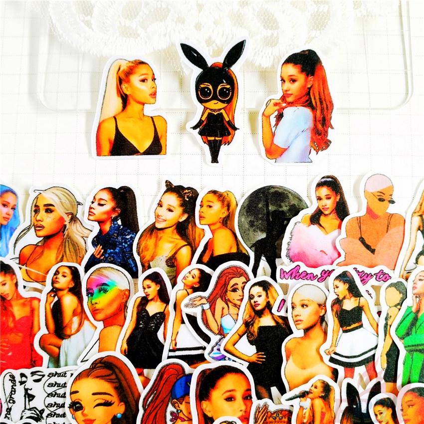 ★★★ Ariana Grande Q-1 Mini Diary Manual Stickers ★★★ 60Pcs/Set DIY Fashion Scrapbooks Album Decor Decals Stickers