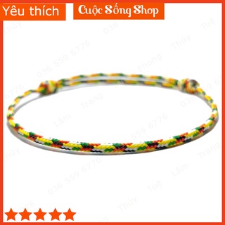 Vòng tay chỉ ngũ sắc nam nữ handmade - may mắn - bình an , d67