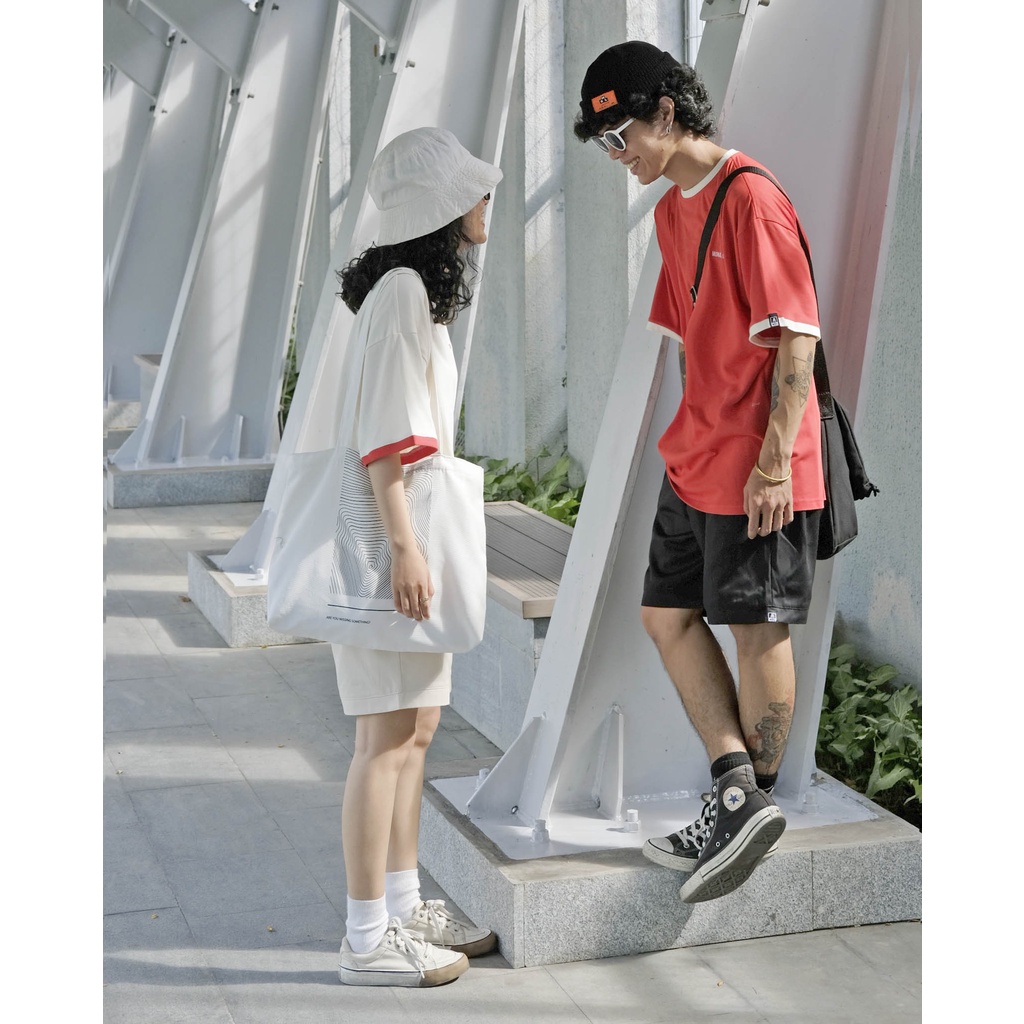 MONATA BLUELIGHT Tee Our Youth (Red White) - Áo thun unisex form rộng