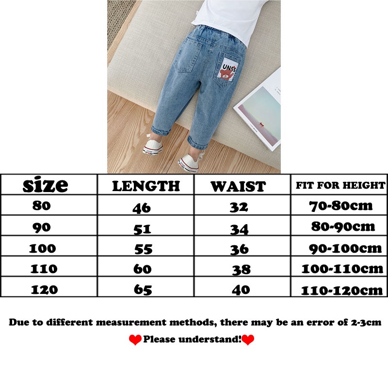Quần Jean Dài Dáng Rộng In Hoạt Hình Kiểu Hàn Quốc Thời Trang Mùa Xuân Cho Bé Trai