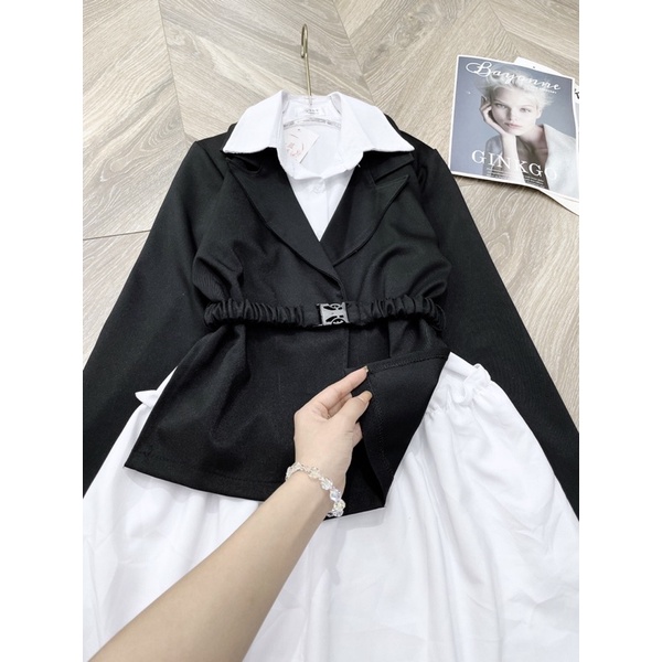 [ 𝐅𝐑𝐄𝐄 𝐒𝐇𝐈𝐏 ] SÉT VEST ĐAI CÁ TÍNH VÁY TRONG CHẤT THÔ MỀM DÁNG BABYDOLL XÒE