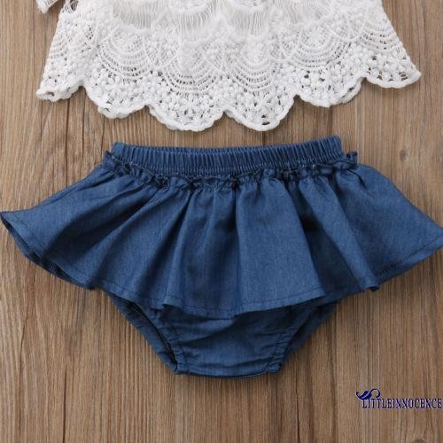 ❤XZQ-Newborn 2PCS Baby Girl Lace T-shirts Top+Shorts Pants Tutu Skirt Kid Clothes Hot Sale