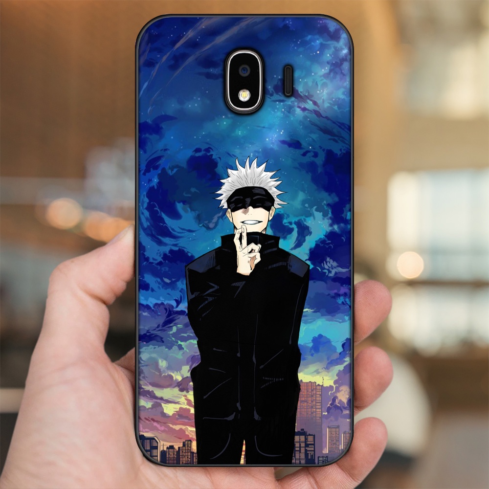 Ốp lưng Samsung J4 viền đen in hình Satoru Jujutsu Kaisen