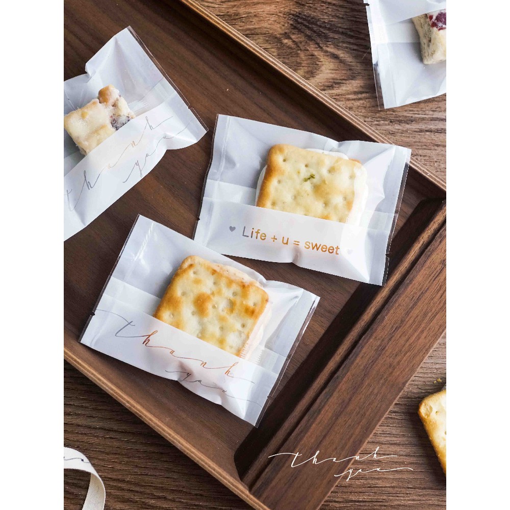 Túi Đựng Bánh Cookie Trong Suốt In Chữ Tiếng Anh Xinh Xắn