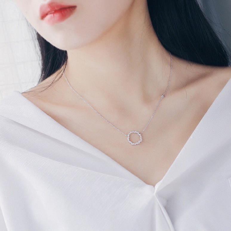 Dây chuyền nữ , bạc cao cấp 925 đính đá sang chảnh - cửa hàng tân bạc