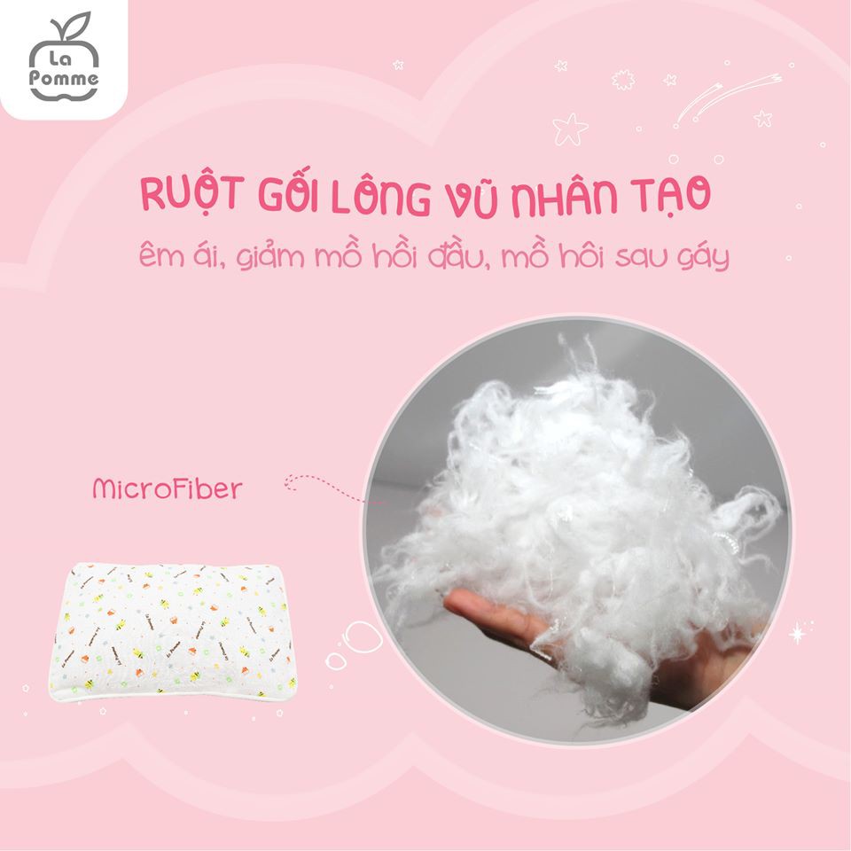 Gối bông cho bé sơ sinh đến 3 tuổi 25x35 cm P001 La Pomme