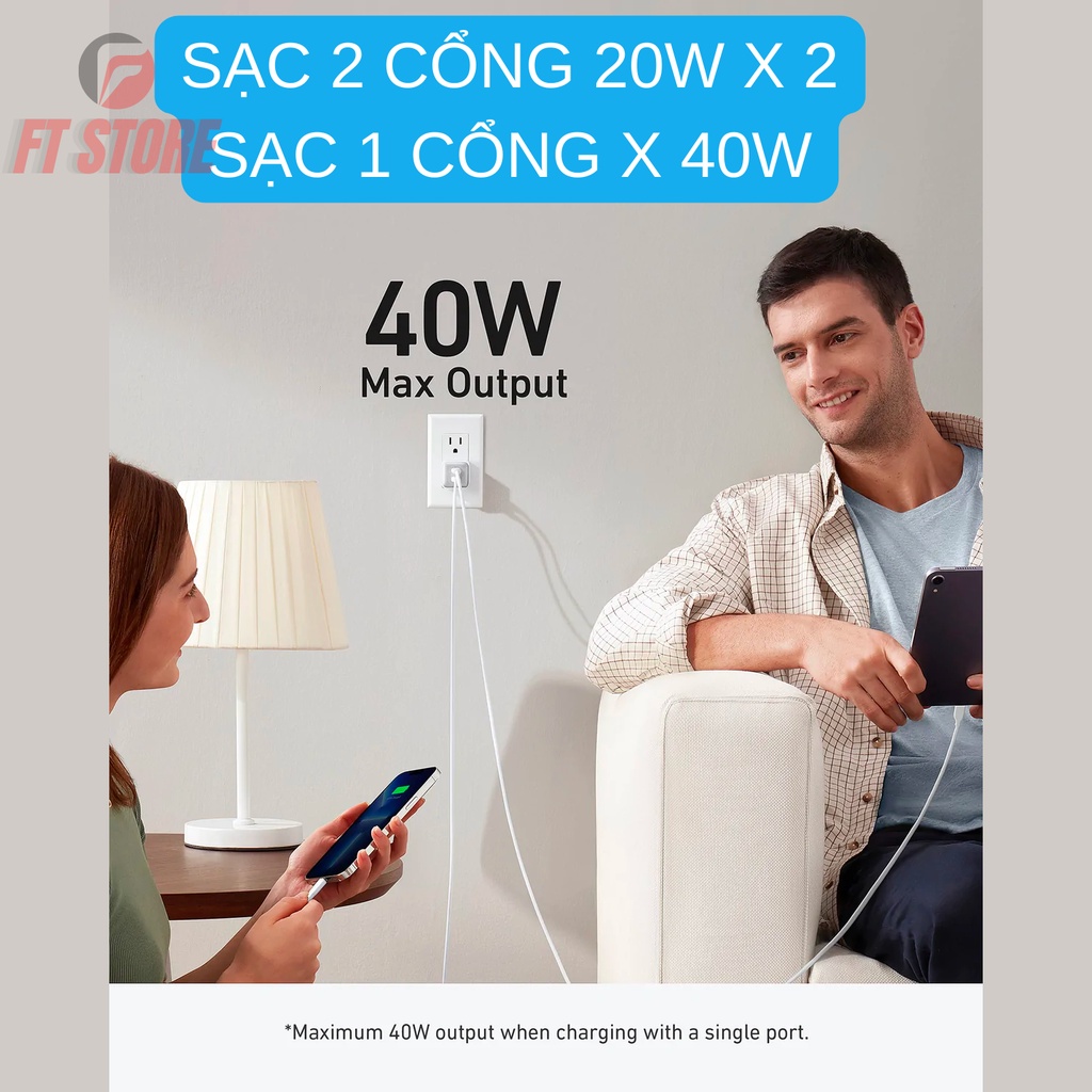 Củ sạc ANKER A2038 Nano Pro 521 PD/PPS 40W sạc nhanh điện thoại, máy tính bảng BH 12TH