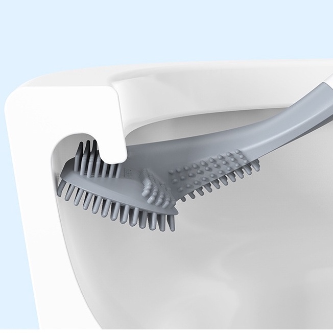 Cây Chà Bồn Cầu, Cọ Toilet Hình Chữ L, Chổi Nhà Vệ Sinh Chổi Cọ Bồn Cầu Bằng Silicon Mẫu Mới - An Ann