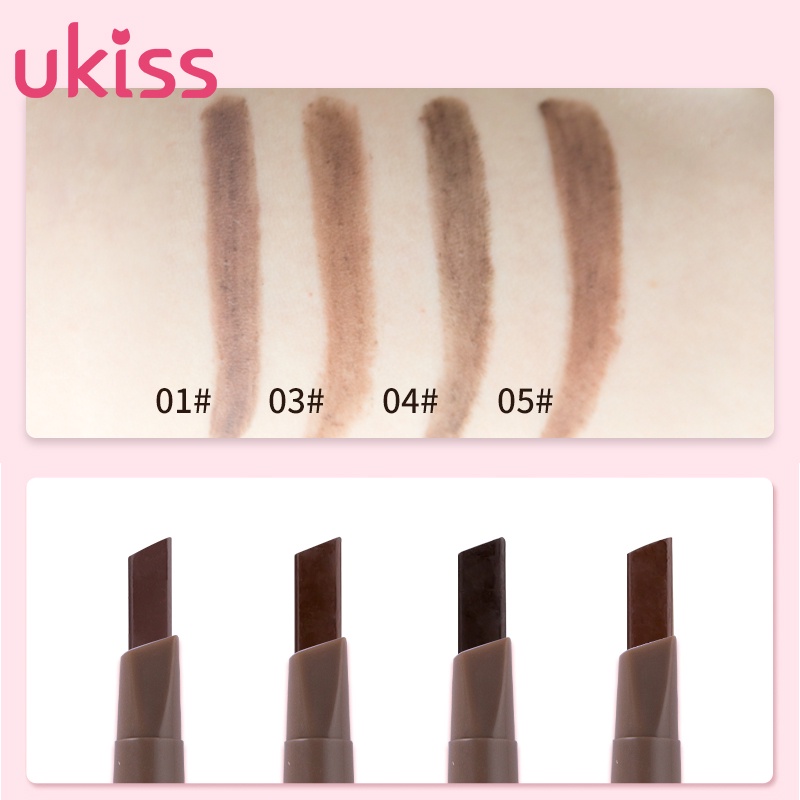 Bút chì vẽ lông mày UKISS 4 màu chống nhòe chống thấm nước chống mồ hôi lâu trôi
