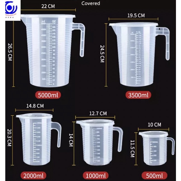 Ca đong chia vạch có nắp 250ml , 500ml , 1000ml