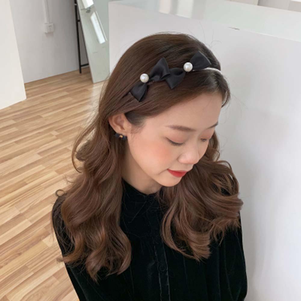 ANEMONE Băng Đô Cài Tóc Màu Đen Phong Cách Retro Thanh Lịch Cho Nữ