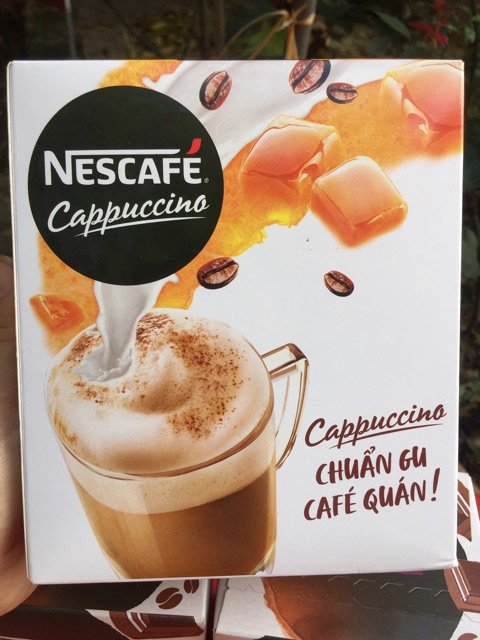 NESCAFE CAPPUCCINO VỊ CARAMEL 200g 10 goi x 20g