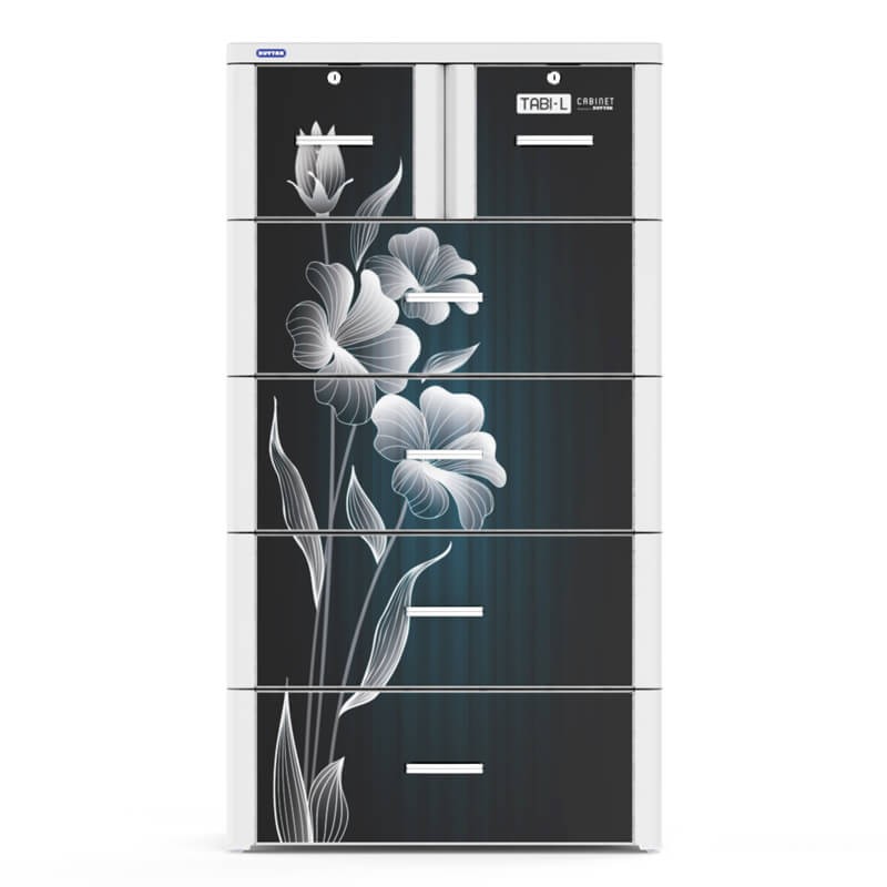 Tủ nhựa Tabi L Đen 5 tầng