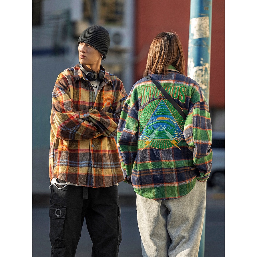 Áo Flannel Vải nhẹ, Hoạ Tiết Thêu, không có lót dù ở tay