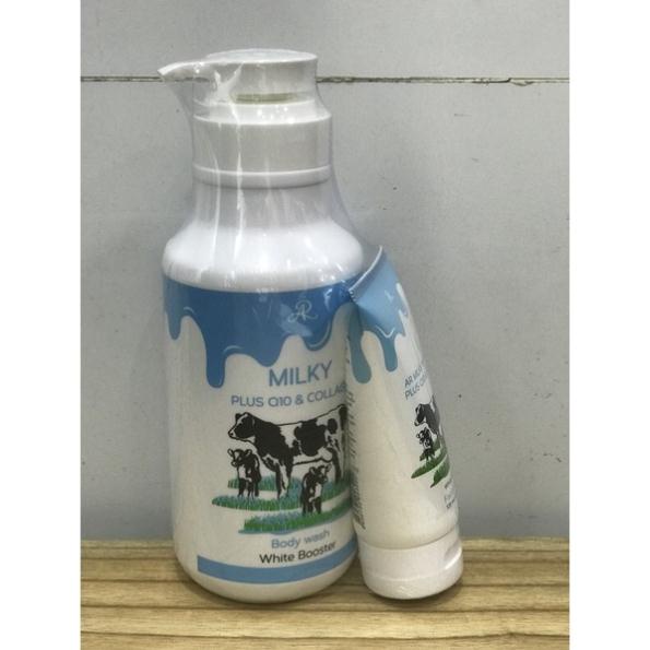 Sữa Tắm Con Bò  Milky Thái Lan 800ml Tặng Sữa Rửa Mặt