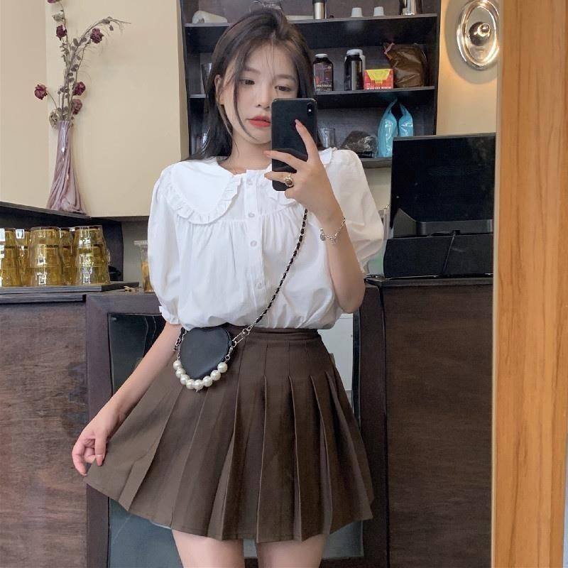 Set Đồ Nữ Ngắn Tay Cổ Búp Bê Mới