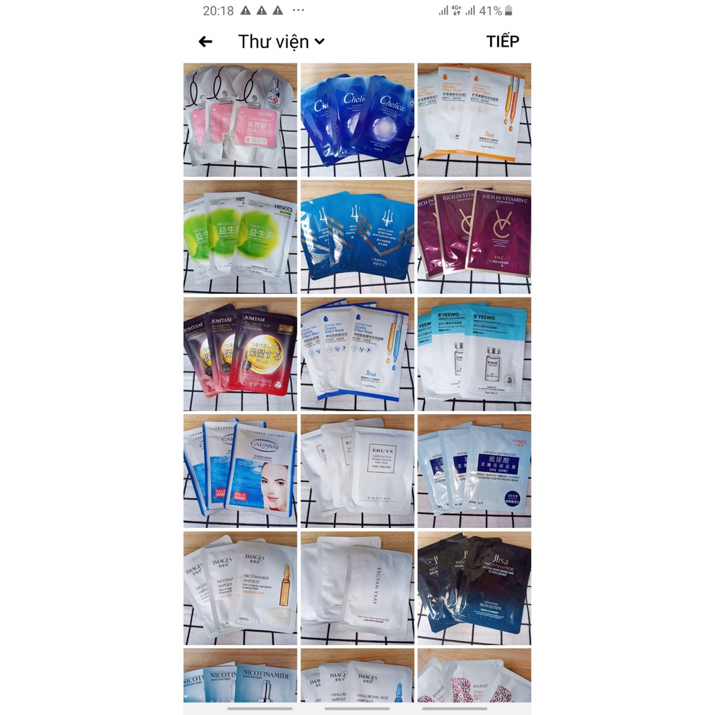 Sét 50 miếng mặt nạ nội địa trung dưỡng trắng, cấp ẩm, dưỡng da, se khít lỗ chân lông | BigBuy360 - bigbuy360.vn