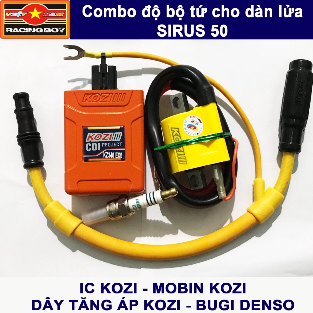 Combo độ full bộ tứ dàn lửa dành cho Wave Dream 100, Sirius 50, Exciter 50, Elegant 50, Cup - KOZI Malaysia