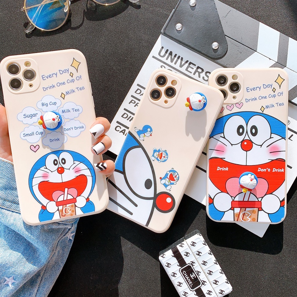 Ốp Lưng Silicon Bảo Vệ CAMERA Doraemon Every Day - Gắn Phụ Kiện Xoay 3D - E059