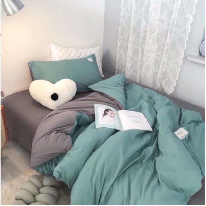 Bộ chăn ga gối cotton tici cao cấp phong cách Hàn Quốc shop Mẹ Chũn