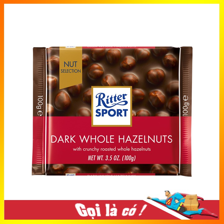 Socola Đen 50% Cacao Ritter Sport 100g ⚡FREESHIP⚡ Ritter Sport Dark Chocolate 50% cacao 100g