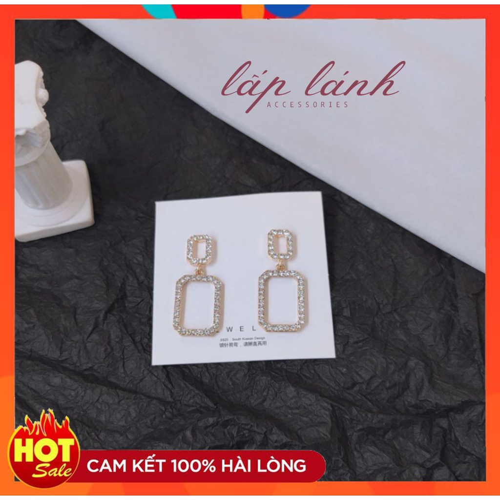 [CÓ SẴN] BÔNG TAI ĐÍNH ĐÁ HÌNH HỌC THỜI TRANG SANH TRỌNG CÁ TÍNH NỔI BẬT PHONG CÁCH TIỆC ĐÊM SANH CHẢNH 222BT076