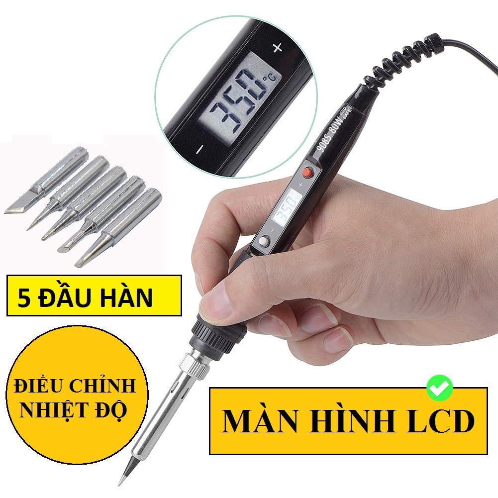 Mỏ hàn thiếc cao cấp (có LCD hiển thị và điều chỉnh nhiệt độ) cao cấp