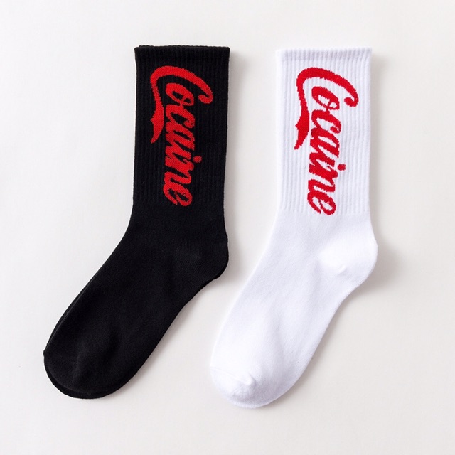 Tất cổ cao sport chữ cocaine