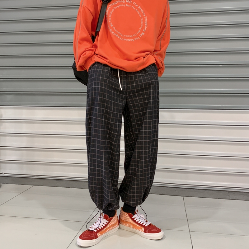 Quần Dài Ống Rộng Họa Tiết Caro Phong Cách Hip Hop Hợp Thời Trang Cho Nam