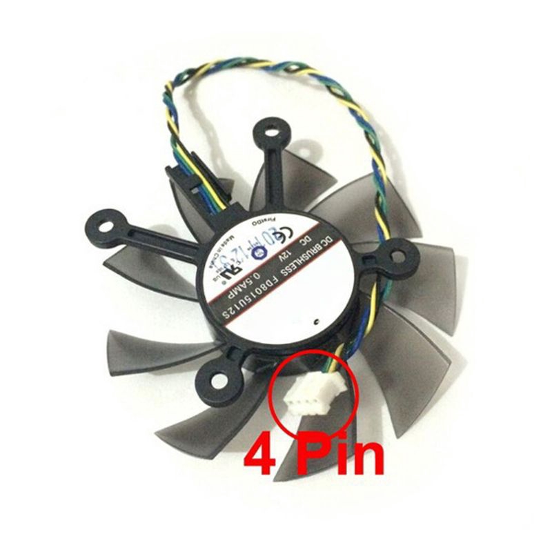 Quạt tản nhiệt 75mm Fd8015U12S Dc12V 0.5amp 4pin chuyên dùng cho máy tính Asus Gtx 560
