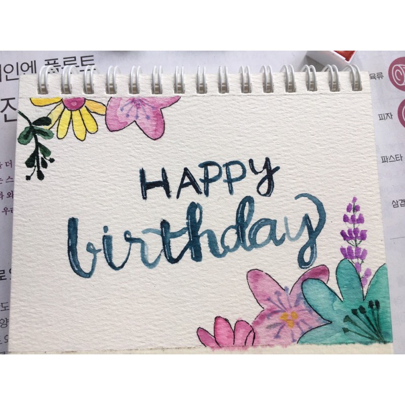 Thiệp Sinh nhật vẽ tay hình hoa | Shopee Việt Nam