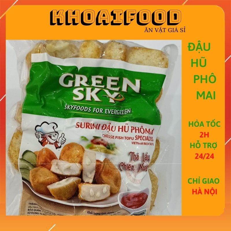 ĐẬU HŨ PHÔ MAI 400G SKYGREEN THẢ LẨU, CHIÊN THƠM NGON NHẤT TÚI 400g