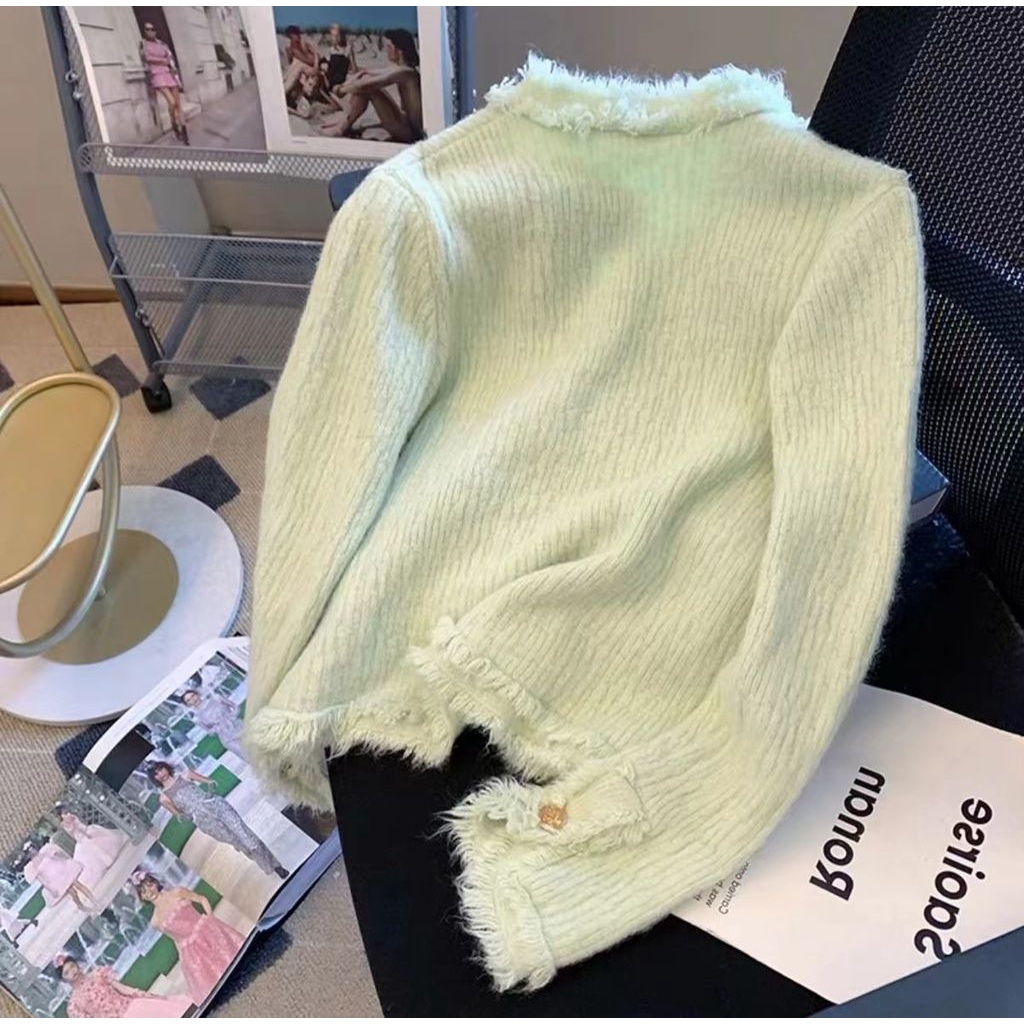 Áo Khoác Cardigan Dệt Kim Mềm Mại Cổ Chữ V Thời Trang Mùa Thu Dành Cho Nữ