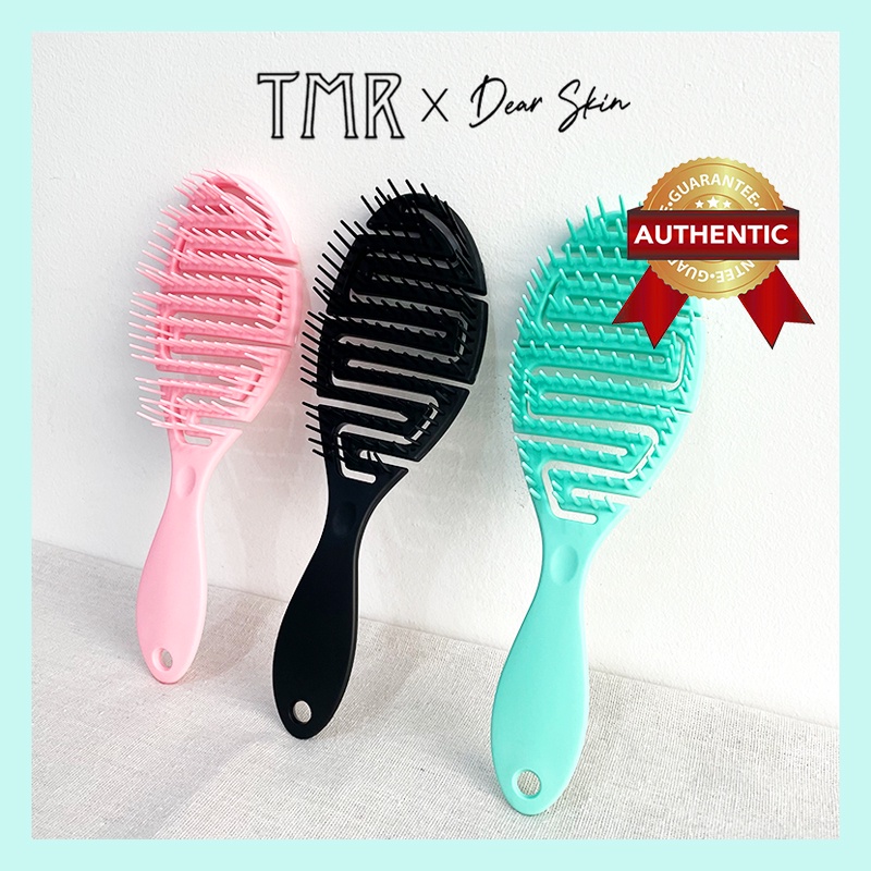 TMR Lược Gỡ Rối, Chải Tóc Ướt, Mát Xa Da Đầu Tiện Dụng Hair Comb Brush 3 Màu Xinh Xắn_Hồng_Đen_Xanh