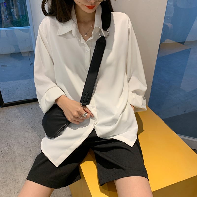 [SALE TẾT] Áo Sơ Mi Oversize Dài Tay Nữ Form Rộng TADA RSM001 Cá Tính Vải Lụa Thái Cao Cấp Chống Nhăn RANSHI