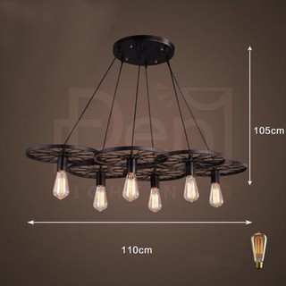 ĐÈN THẢ TRANG TRÍ HÌNH BÁNH XE BỘ 6 CÁI KÈM BÓNG (bộ 6 bóng đèn ST64 4W)