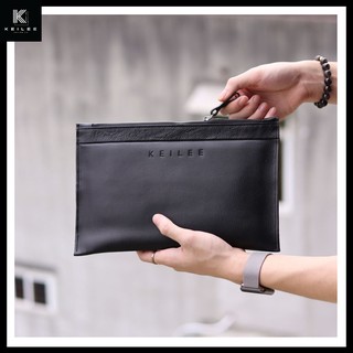 Clutch Nam KeiLee Da Bò Thật, Ví Nam Cầm Tay Model 01 (Thanh lý, khóa kéo bị xỉn, rỉ sét chút)