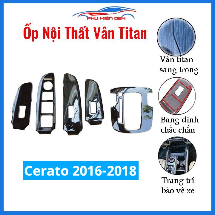 Ốp nội thất Cerato 2016-2017-2018 vân Titan bảo vệ chống trầy xước và làm đẹp xe