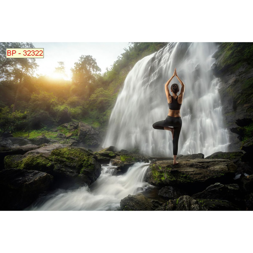 Tranh lụa 3d trang trí chủ đề Yoga Thước 1,5m x 2m YOGA 6