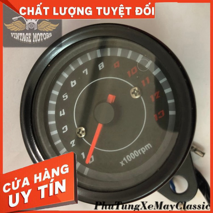 [HOT] ĐỒNG HỒ XE MÁY CLASSIC - Đồng hồ độ đo tua máy classic màu đen -PTVT CH