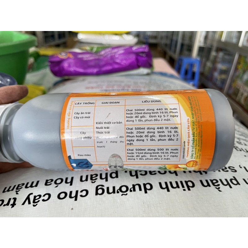 ĐỒNG KẼM BIO JAPAN GIÚP CÂY XANH LÁ, DÀY LÁ, BÓNG TRÁI, SÁNG ĐẸP 500ml