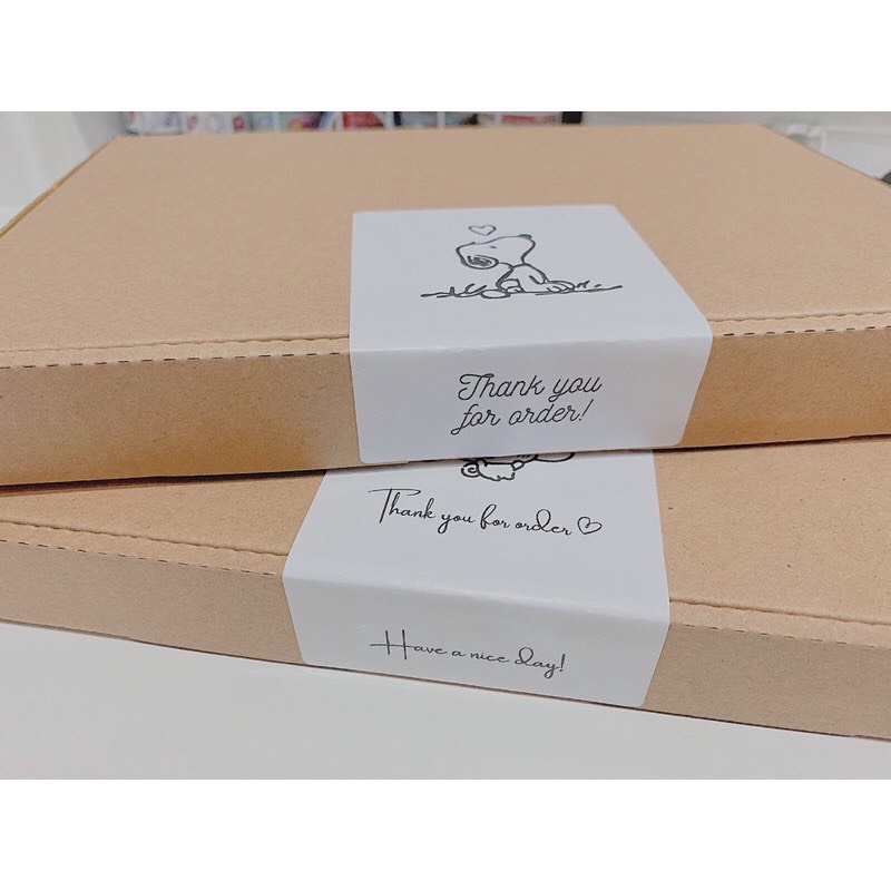 Set 20 tem dán thank you 7x10cm cho hộp carton - tem dán gói hàng trang trí decor