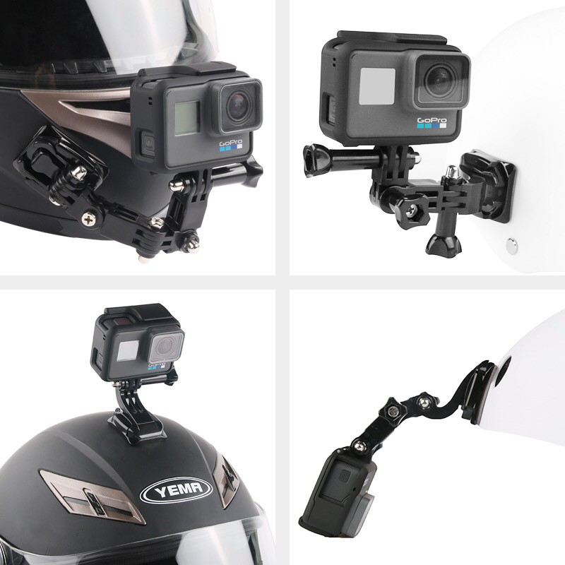 Giá đỡ camera gắn mũ bảo hiểm LAMMCOU dạng cong phẳng an toàn thích hợp cho Gopro Hero Black Silver Session Max Fusion