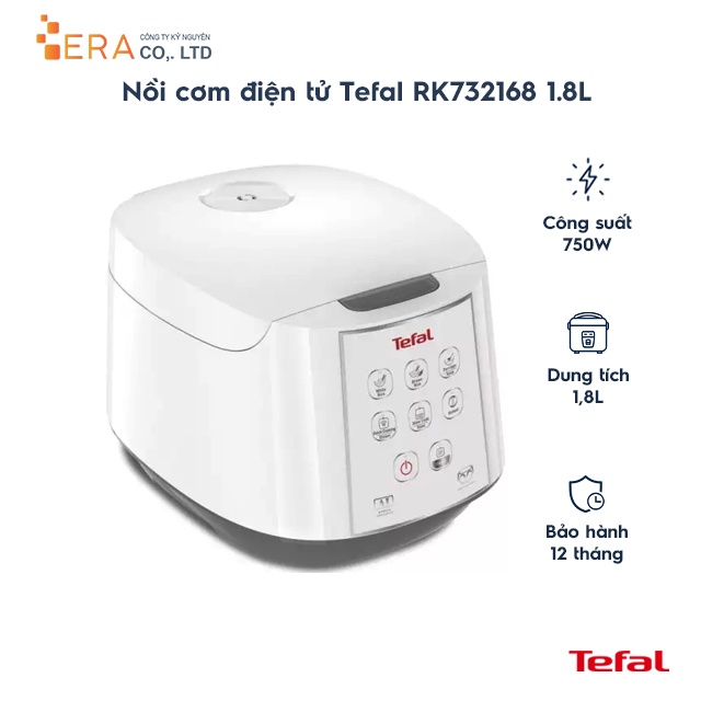 [Mã ELHADEV giảm 4% đơn 300K] Nồi cơm điện tử Tefal RK732168 1.8L