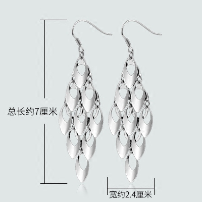 Bohemian Style 925 Silver Plated Peacock Earrings