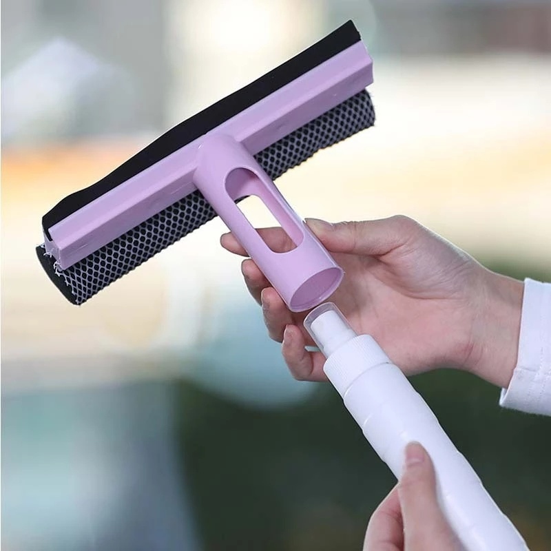 Cây Gạt Nước Hai Mặt Có Bình Xịt Nước Màu Sắc Ngẫu Nhiên Dùng Để Vệ Sinh Cửa Sổ/Cửa Kính